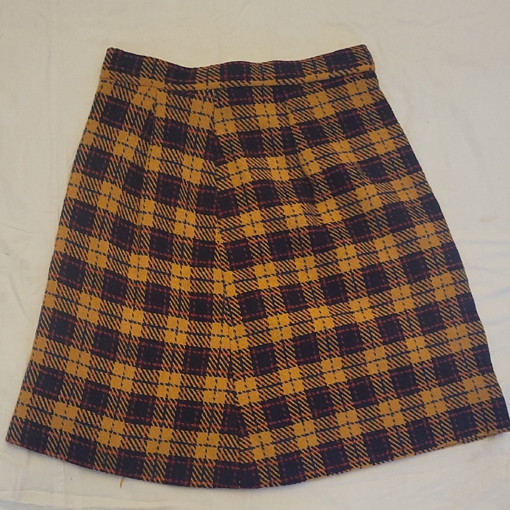 Plaid Yellow and Black Women's Skirt